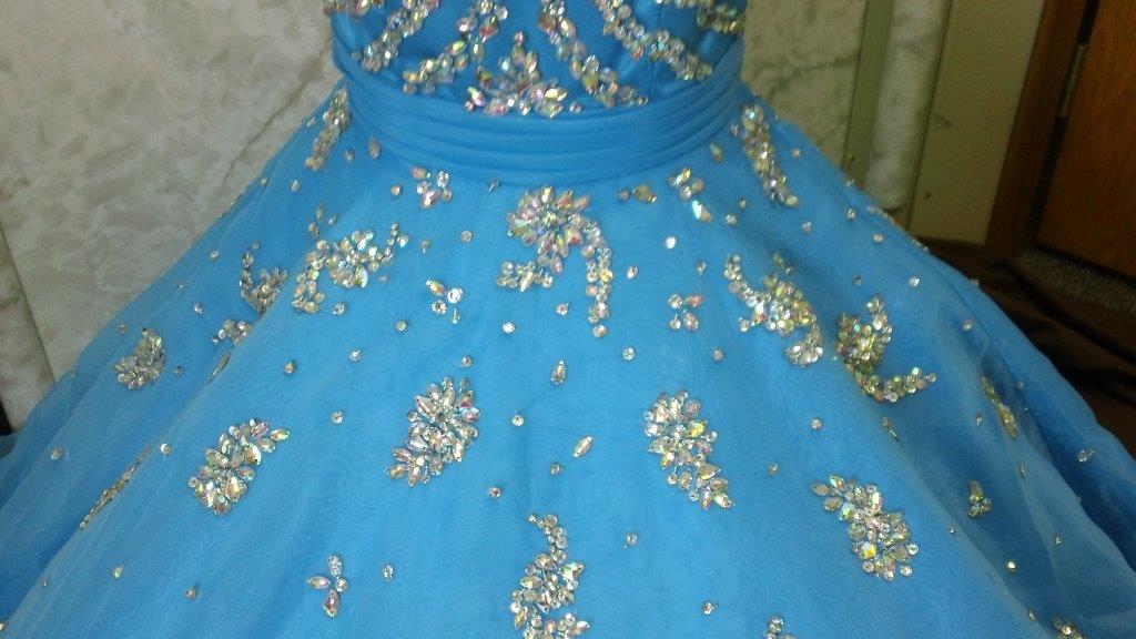 turquoise pageant dress with circle skirt