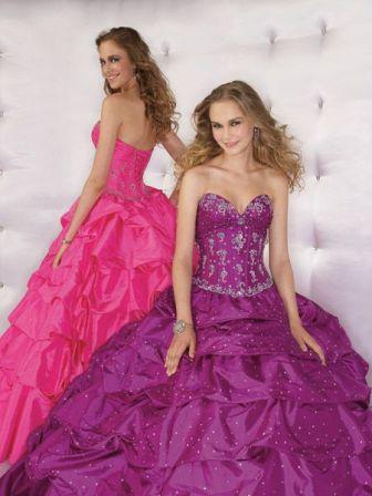 strapless pink prom dresses