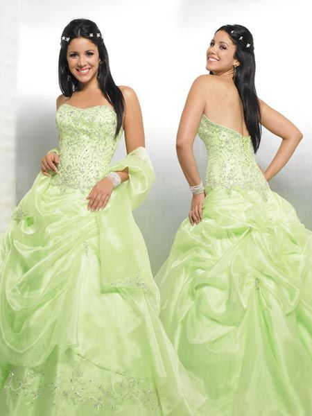 lime green quinceanera dresses