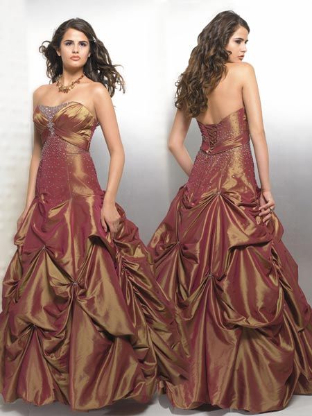 quinceanera copper dress