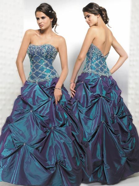 Teal Quinceanera Ball gowns