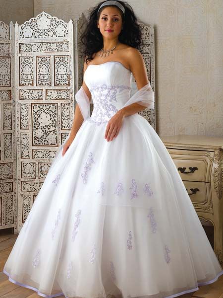 white satin and tulle gown