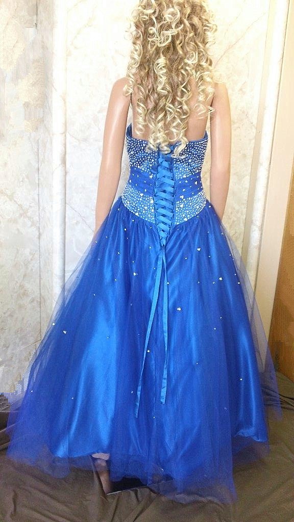 royal blue sweetheart prom dress