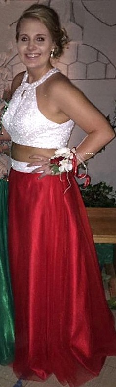 red and white 2016 prom dress