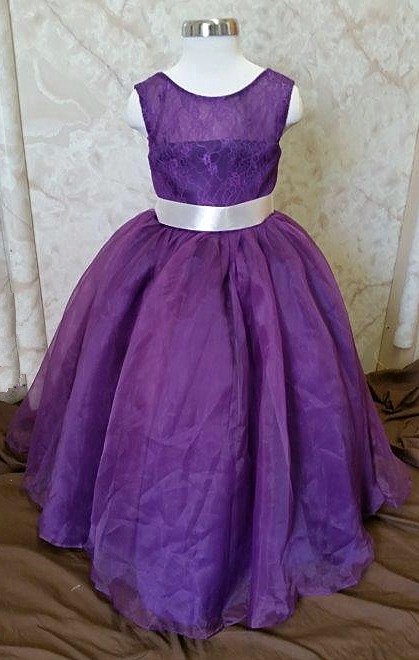Lace long sleeve purple dress