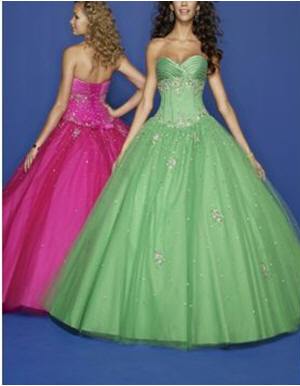 lime green strapless prom dress