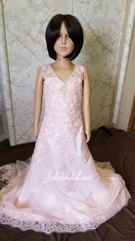 Blush pink size 7 flower girl dress