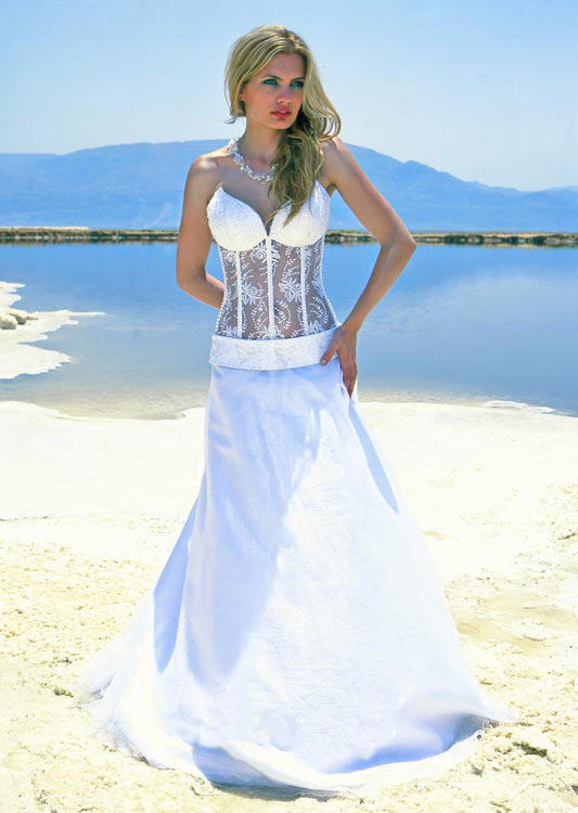 See through corset wedding dress.