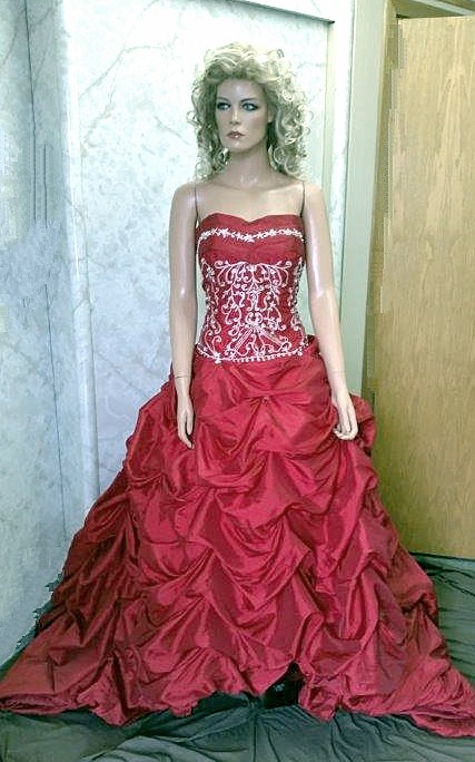 red wedding gown 