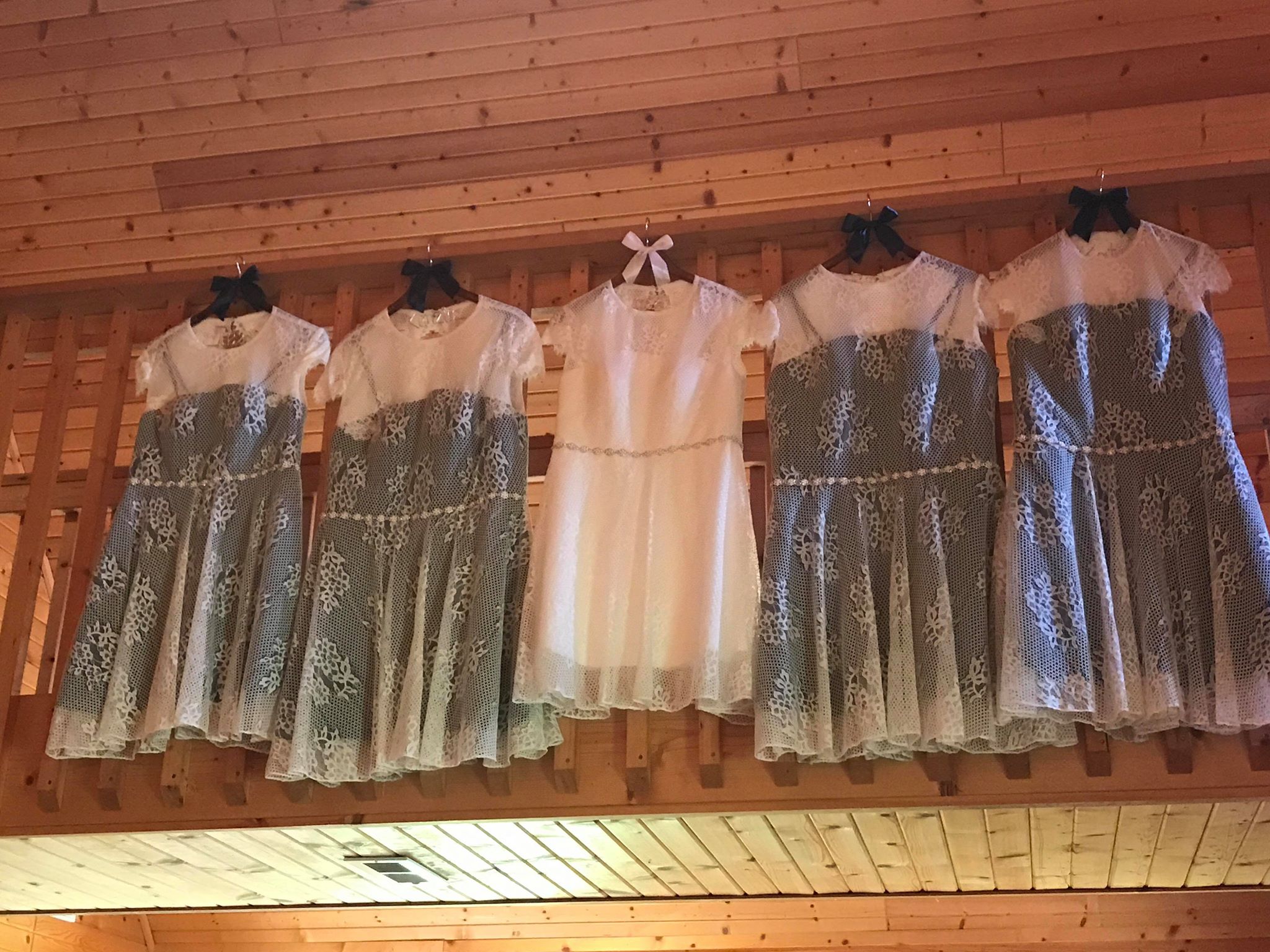 country lace wedding party dresses