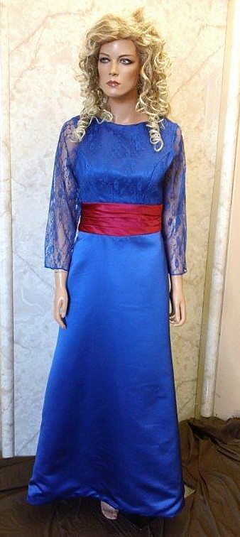 blue and red bridesmaid dresses