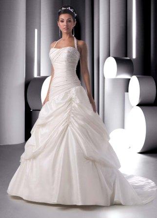 white halter wedding dress