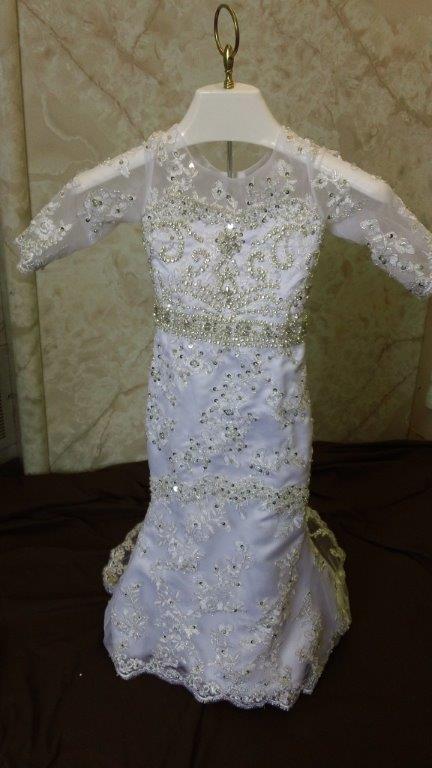infant wedding gown with sleeves