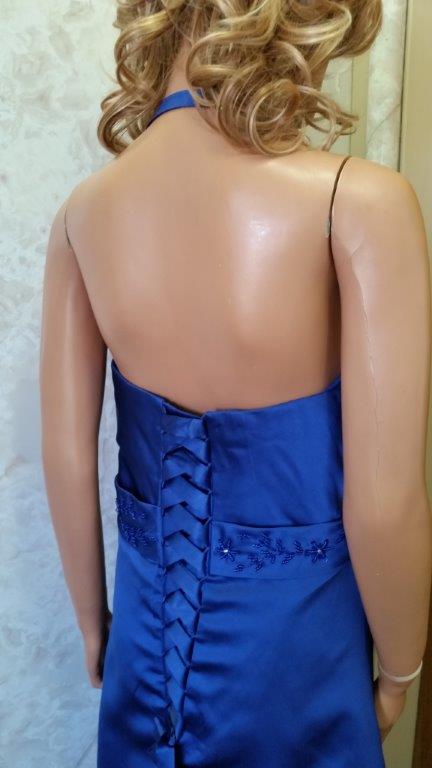 blue bridesmaid dresses with corset back