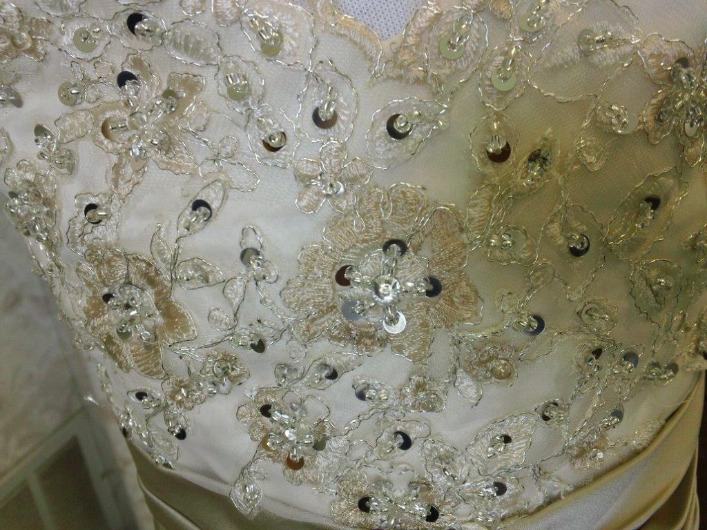 lace applique with sequins and beading