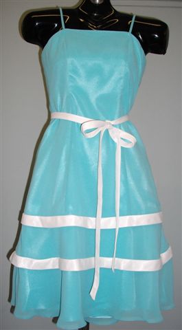 pool blue junioir bridesmaid dress