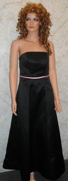 strapless black-pink dress