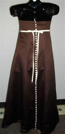Chocolate dress with light ivory trim