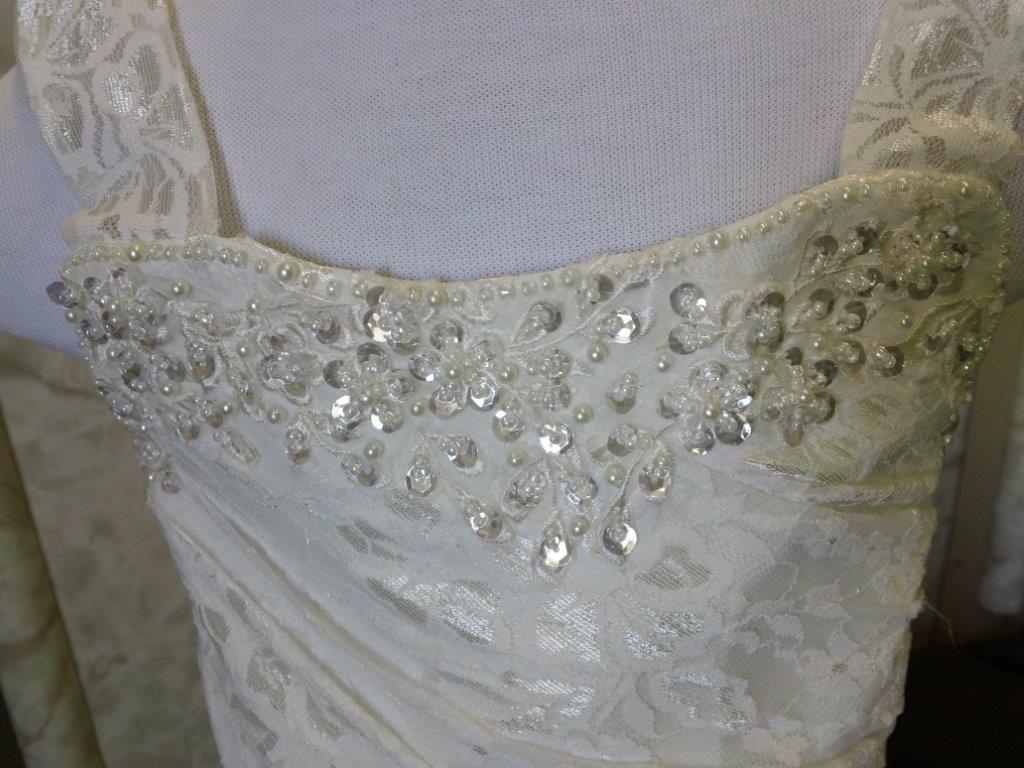 beaded embroidery miniature wedding gown