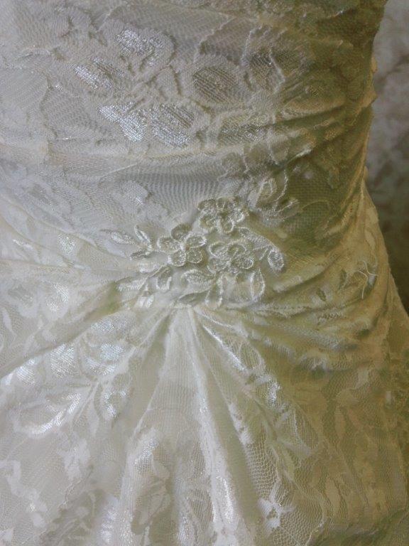 lace gown with applique pickup