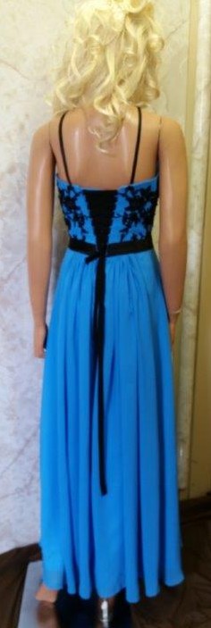 blue black bridesmaid dress