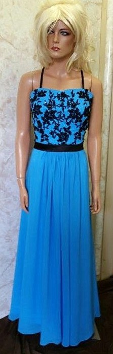 blue black bridesmaid dress