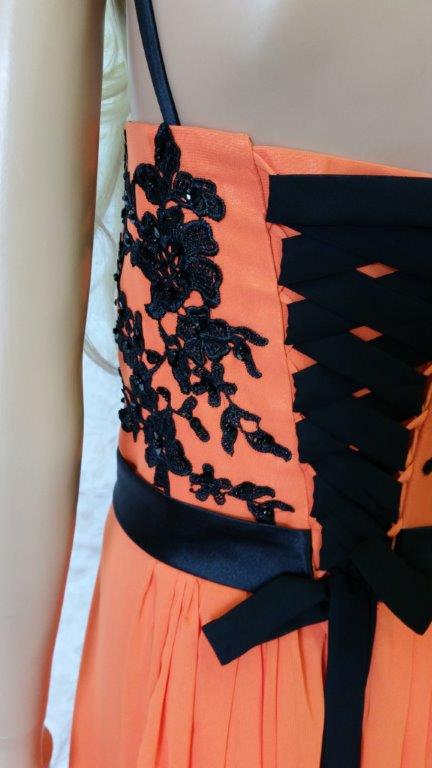 orange black bridesmaid dress