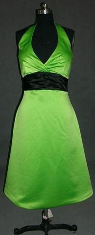 lime green bridesmaid dresses with black sash