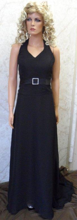 long black chiffon halter dress