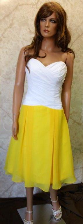 Yellow And White Bridesmaid Dresses