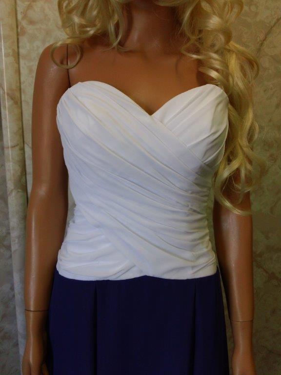 white and blue bridesmaid dresses