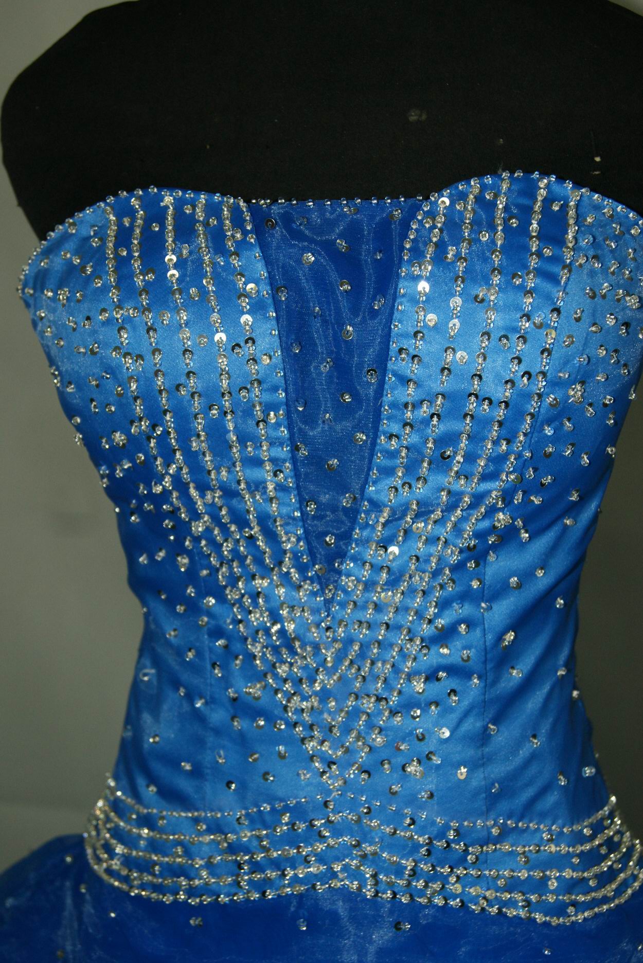 sequin and clear beaded embroidery