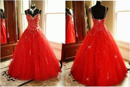 red spaghetti strap dress for junior pageant