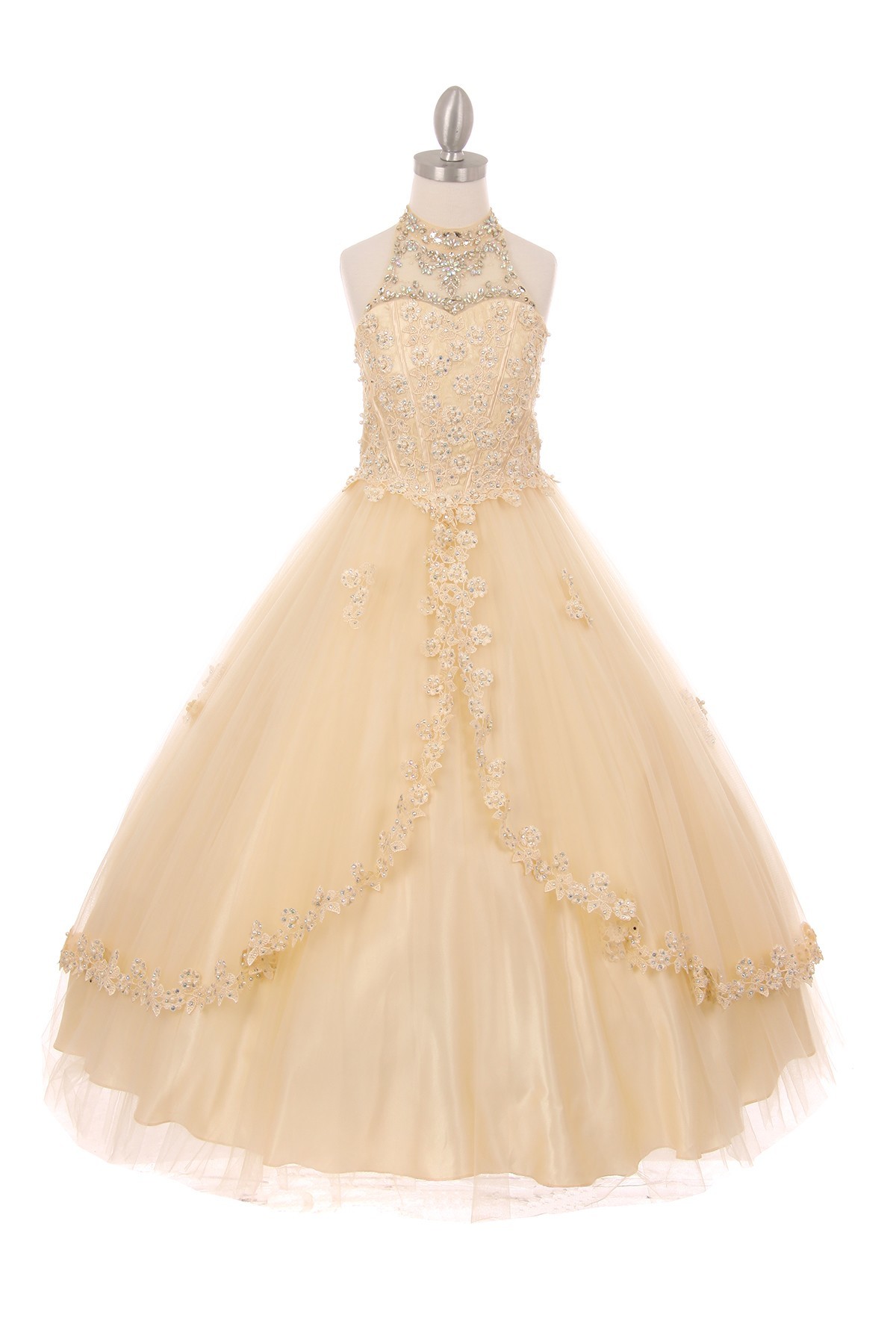 champagne pageant dresses