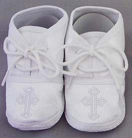 christening shoes with cross on toe