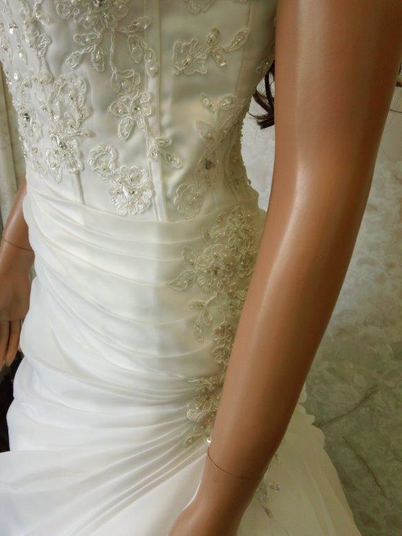 organza and lace fitted bodice