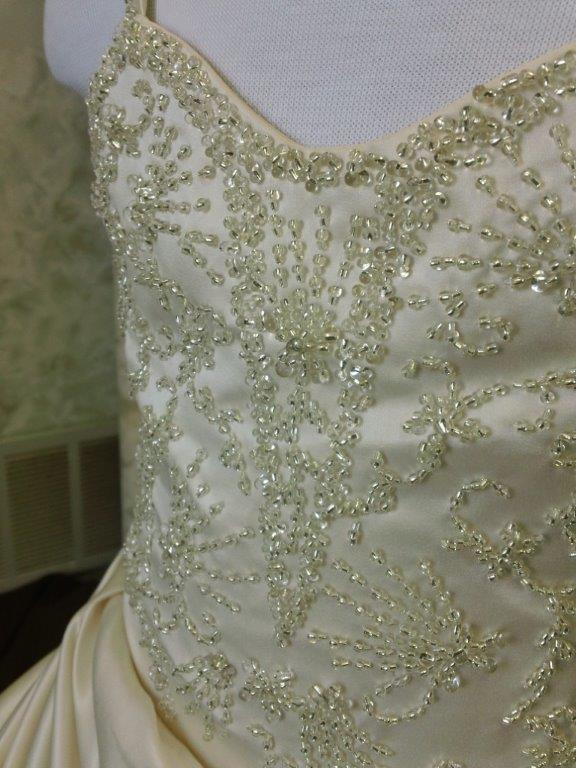 Sweetheart gown with elaborate hand beaded embroidery