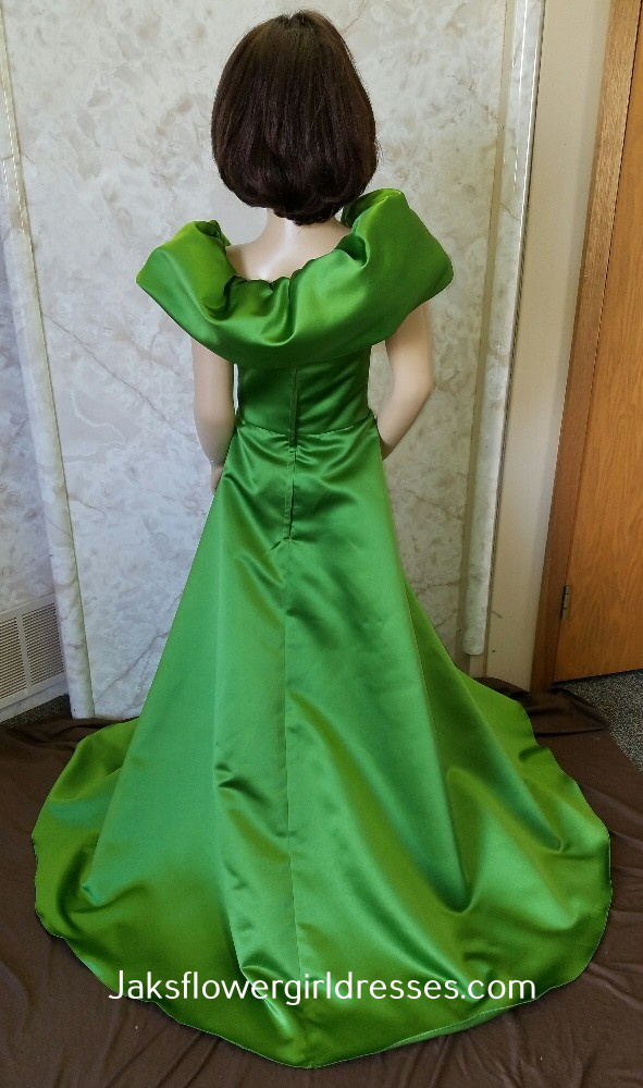 green pageant dress
