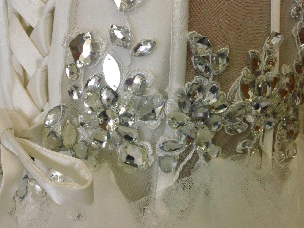 Sheer illusion jeweled wedding Dresses