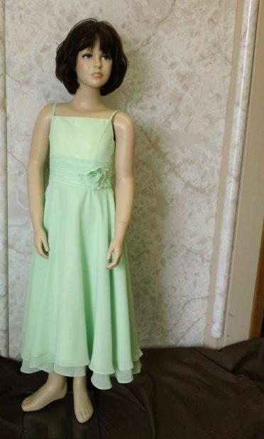 short green flower girl dress