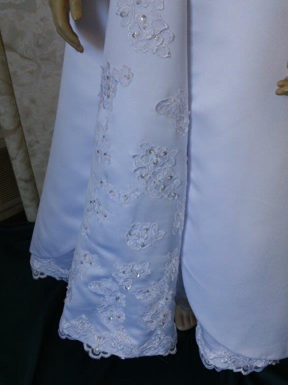 white miniature wedding gown skirt
