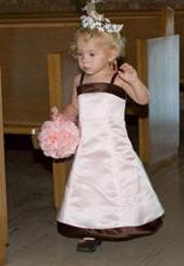 light champagne, and chocolate flower girl dress