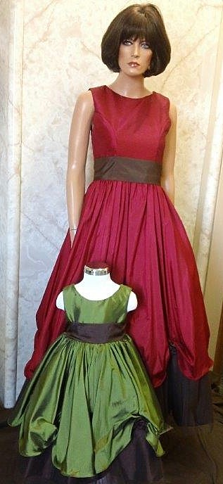burgundy green and chocolate bridesmaid dresses
