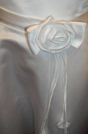 White satin long formal gown