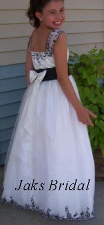 Black & White Junior bridesmaid dresses