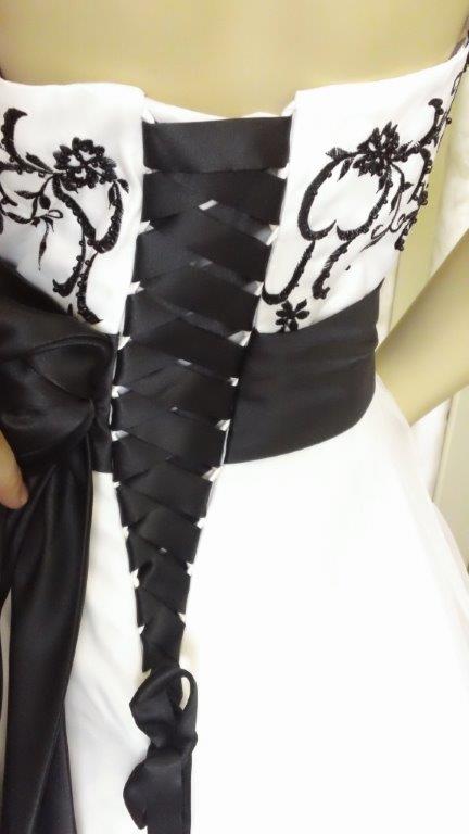 ivory and black flower girl dress