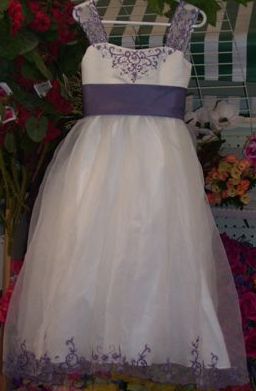 ivory with victorian lilac junior dress