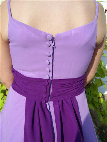 Lavender Chiffon covered buttons on back
