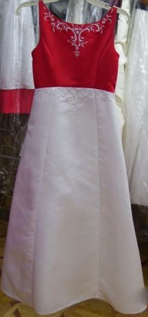 red matching color flower girl dresses