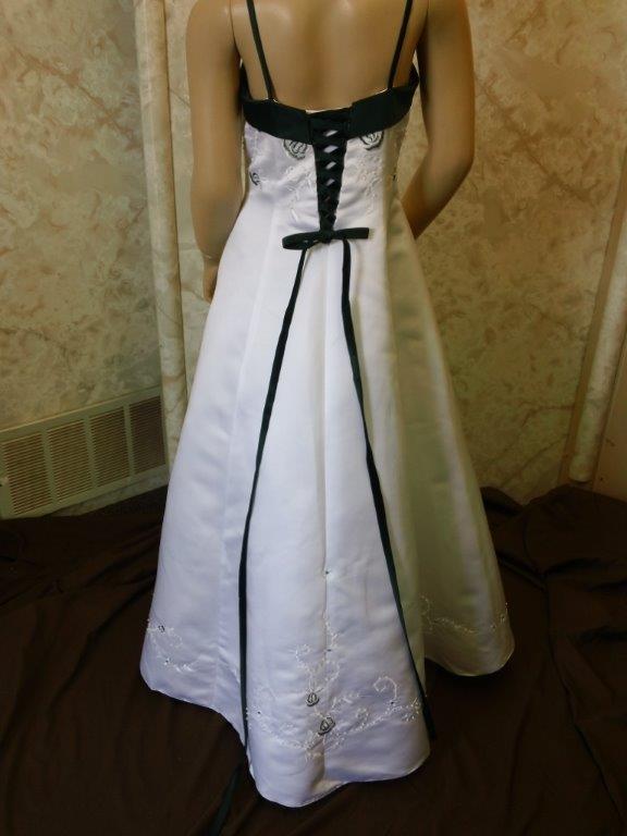 White dress with dark green trim - size 1